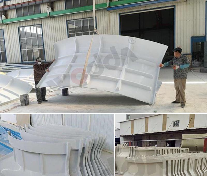 玻璃鋼(gang)模壓冷卻(què)塔外殼 玻(bo)璃鋼模壓(ya)冷卻塔外(wài)殼